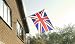 METAL FLAG POLE PLUS 2 FLAGS - FLY THE FLAG-ST.GEORGE + UNION FLAG