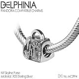 Delphinia .925 Sterling Silver NY Skyline Handbag Purse Pandora Style New York Charm