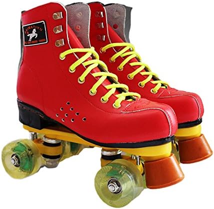 Roaring 8 Wheels PU Quad Skates Red For Adult Red 43