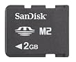 SanDisk - Flash memory card ( M2 to Memory Stick Duo adapter included ) - 2 GB - Memory Stick Micro (M2)