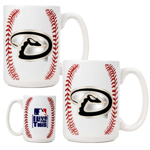 MLB Arizona Diamondbacks Two Piece Ceramic Gameball Mug Set - Primary Logo