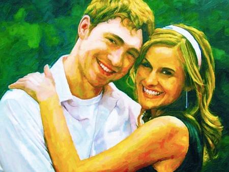 Custom Order #ED-64C, Oil on Canvas, Custom Painting of The Person You Love, For 1 Person of Customer's Choice, Style: Photo-Realism, with Signature Text 