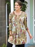 Ulla Popken Animal Paisley Print Knit Tunic