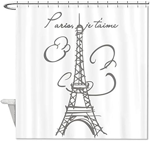 Angelly Vintage Eiffel Tower Shower Curtain
