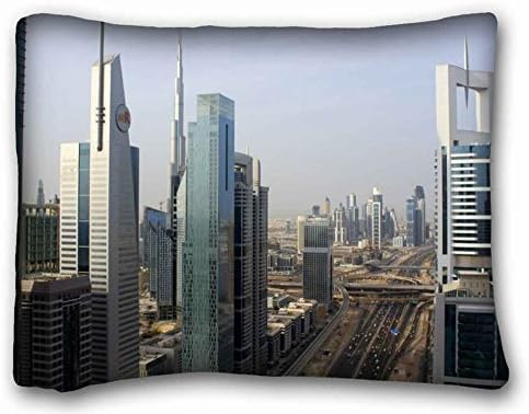 Generic Personalized ( City megapolis city dubai uae ) Custom Cotton & Polyester Soft Rectangle Pillow Case Cover 20x26 inches (One Side) suitable for Twin-bed