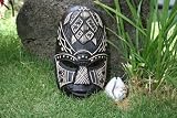 FIJIAN TIKI MASK W/ CARVED TURTLE - 8 HAPPINESS - PCC
