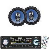 Pyle Audio Radio System for your home, studio, etc. - PLCDUSB78MP3 AM/FM Radio - MPX CD/MP3 Player w/USB/SD Input & Motorized Slide Down Detachable Face - PL63BL 6.5'' 360 Watt Three-Way Speakers (Pair)