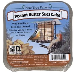 Pine Tree Farms 1110 Suet Peanut Butter Cake, 12-Ounce