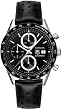 Stainless Steel Carrera Automatic Black Dial Chronograph Strap
