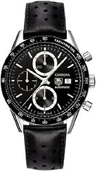 Stainless Steel Carrera Automatic Black Dial Chronograph Strap