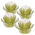 4 Pc Glass Tulip Votive Holders - Green
