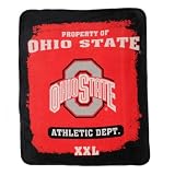 NCAA Ohio State Buckeyes Super Soft Plush Thermal Blanket / Fleece Couch Throw - Red & Black