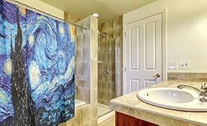 Carnation Home Fashions The Starry Night Fabric Shower Curtain