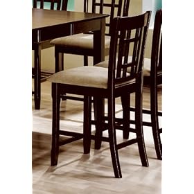 24 Inch Bar Stool with Wheat Back Design (Set of 2) in Cappuccino - Coaster by 