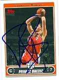 Primoz Brezec Autographed/Hand Signed Basketball Card (Charlotte Bobcats) 2006 Topps #137