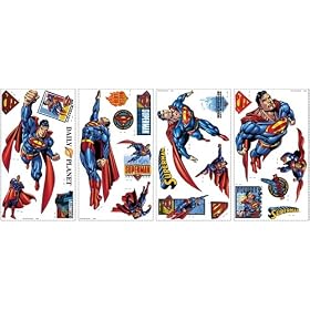 Superman - Peel & Stick - 24 Large Super Man Wall Appliques