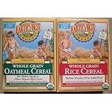 Earth's Best Organic Whole Grain Rice Cereal & Whole Grain Oatmeal Cereal (One 8oz Box of Each)