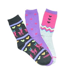 Deer Heart Crew Socks 3-Pack