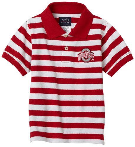 Garb NCAA Ohio State Buckeyes Hunter Toddler Striped Polo Shirt (2T, Red)
