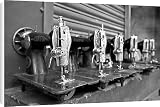 Canvas Prints of India, Mysore. Recently-repaired sewing machines lined up outside a from AWL Discover Images
