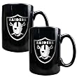 Oakland Raiders NFL 2pc Black Ceramic Mug Set - Primary Logo Oakland Raiders NFL 2pc Black Ceramic Mug Set - Primary Logo