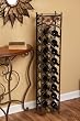 Metal Flower 18 Bottle Wine Bar w/Glass Top