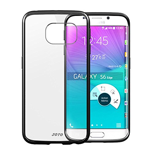 Galaxy S6 Edge Case, [Clear Back View] JOTO Samsung Galaxy S6 Edge Case Slim, ** Scratch Resistant** Slim Fit / Clear Back Panel / Hybrid Case [Bumper Case with Clear Back Panel], Protective Case for Galaxy S6 Edge (2015) (Black)