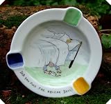Review Staffordshire  / c1940s Comic Risque Hand Painted Ashtray Shoes