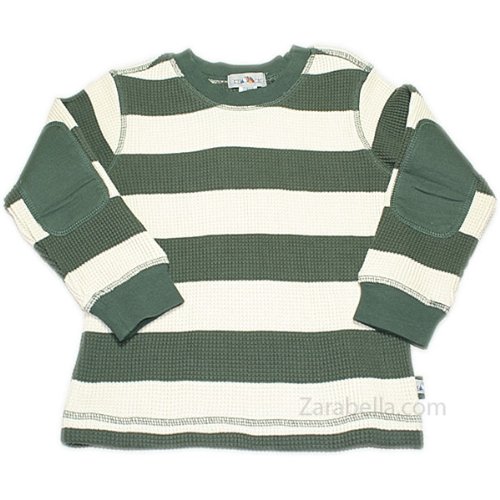 One Kid - Stripe Thermal Top - Pine