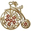 Austrian Crystal Wheel Bicycle Brooches Pin