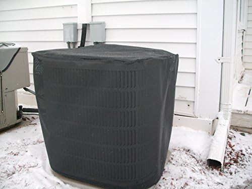 Costom HeavyDuty Beathable Tight Mesh Winter Full Air Conditioner Cover - 24x24x 24 Ht - Black