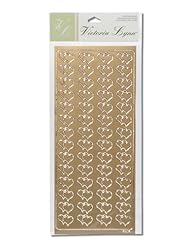 Art and Craft Supply: Darice VL3409G Double Heart Shape Self Adhesive Sticker with Envelope Seal, Gold, 56-Pack - Darice