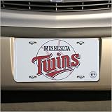 Minnesota Twins White Metal License Plate
