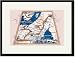 Black Framed/Matted Print 17x23, Untitled Map
