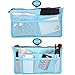 Go Beyond (TM) Makeup Organizer Bag , Travel Compartment Handbag with 13 Inserts holder , Best for Coupon and make up accessories Large Liner Organizing Tote Purse with hanging handle (Blue)