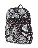 Medium Quilted Floral Paisley Backpack - Blue/Brown (11