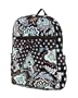 Medium Quilted Floral Paisley Backpack - Blue/Brown (11" X 12" X 4.5")