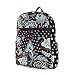 Medium Quilted Floral Paisley Backpack - Blue/Brown (11" X 12" X 4.5")