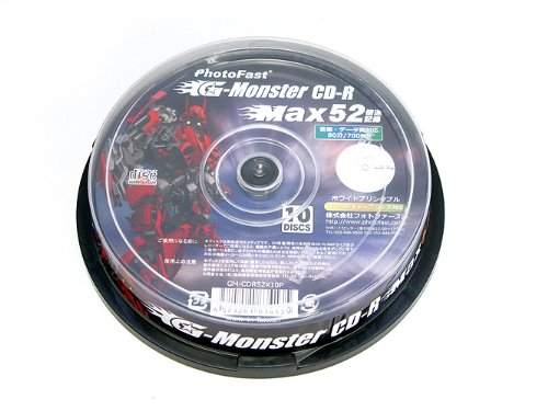 PhotoFast CD-R データ&音楽対応 52倍速700MB 10枚パック GM-CDR52X10P
