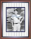 Mickey Mantle Autographed Framed Classic Pose Black & White 8x10 Photo