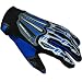 Motocross Motorcross ATV Dirt Bike Skeleton Racing Gloves Blue