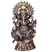 Large Copper Finish Ganesh Statue on a Leaf
