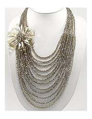 Flower Necklaces In 92.5 Sterling Silver