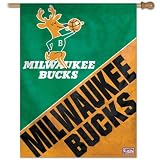 Milwaukee Bucks Throwback Vertical Flag: 27x37 Banner