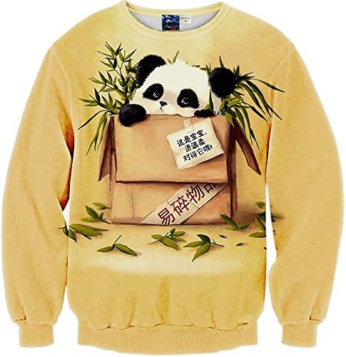 Nemolemon Men's 3d Print Creative Panda Sweatshirt Sweaters Hoodies