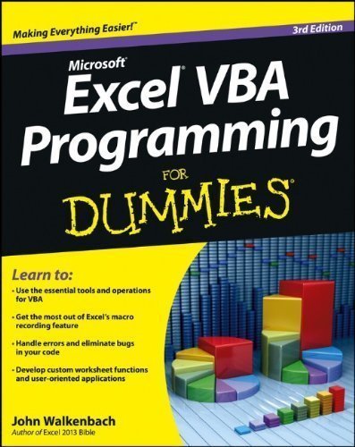 Excel VBA Programming For Dummies by John Walkenbach (Feb 15 2013)