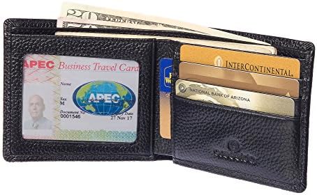 RFID Blocking Wallet-Credit Card Protector-Leather-Bifold Travel Wallet-Gift Box-Lifetime Guarantee