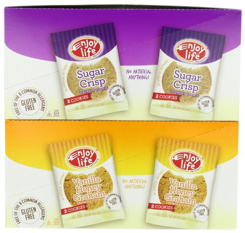 Enjoy Life Handcrafted Crunchy Cookie, Sugar Crisp/Vanilla Honey Graham, Gluten Free, Dairy Free, Nut Free & Soy Free, 0.9 Ounce (Pack of 24)