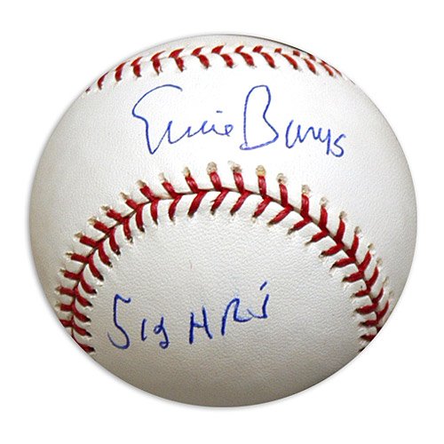 Mounted Memories Chicago Cubs Ernie Banks Autographed 