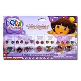 Dora The Explorer Sticker Earrings and Rings Set